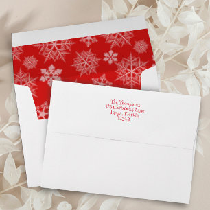 Red Snowflake Pattern Christmas Envelope