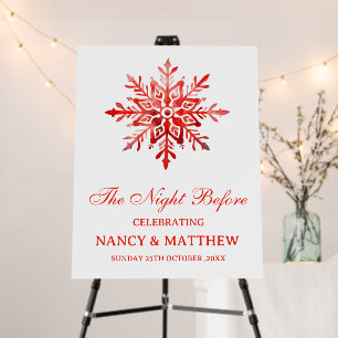 Red Snowflake Rehearsal Dinner Welcome Sign