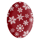 Red Snowflake Serving Platter - Christmas (Front Vertical)