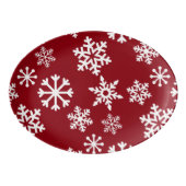 Red Snowflake Serving Platter - Christmas (Front)