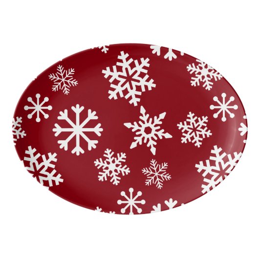 Red Snowflake Serving Platter - Christmas (Front)