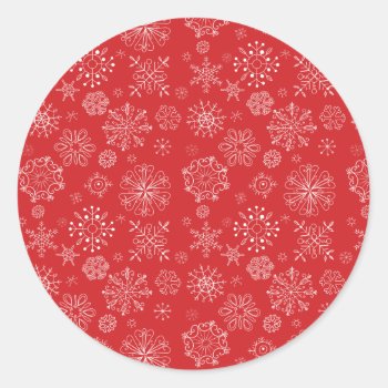 Red Snowflake Sticker by ChristmasBellsRing at Zazzle