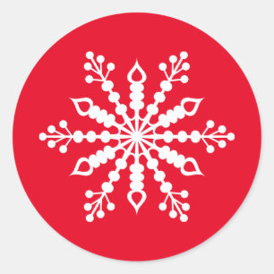 Red Snowflake Sticker