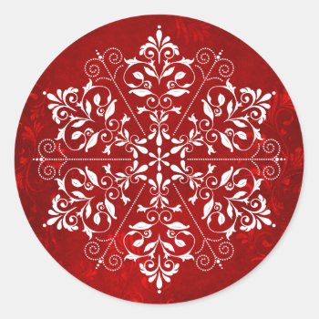Red Snowflake Stickers by lamessegee at Zazzle