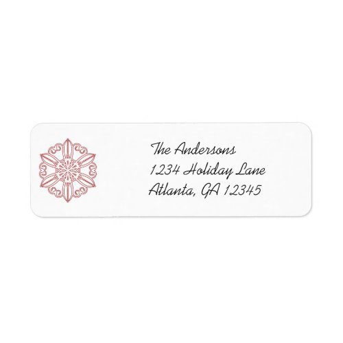 Red Snowflake Swirl  Labels