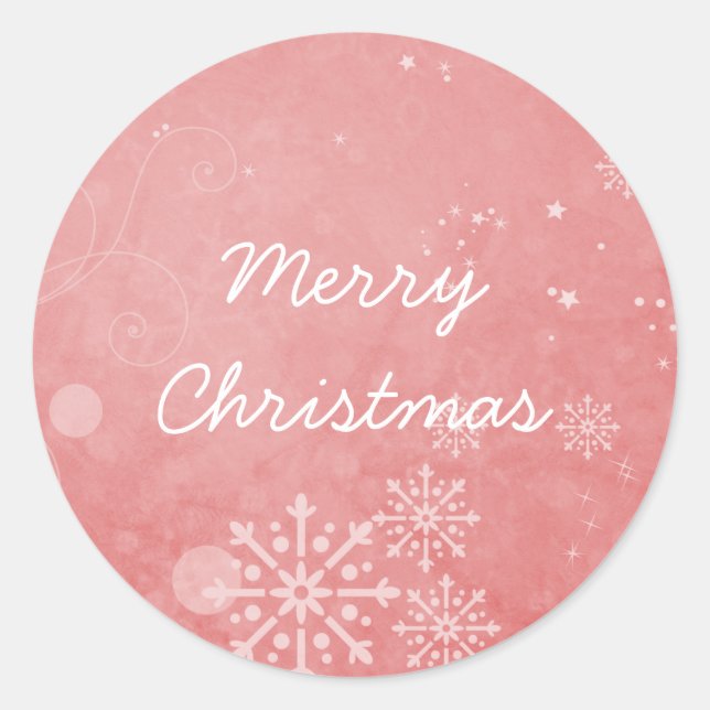 Red Snowflake Swirls Holiday Stickers (Front)