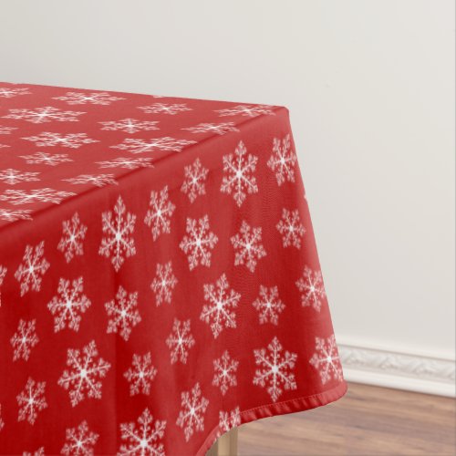 Red Snowflake Tablecloth