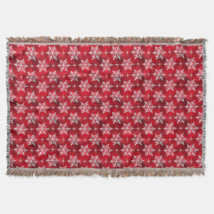 Red Snowflake Throw Blanket