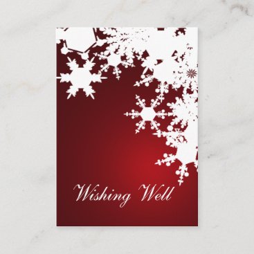 red snowflake wishing well cards