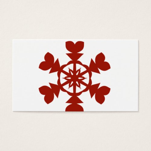 Red and White Snowflakes Holiday Business Card