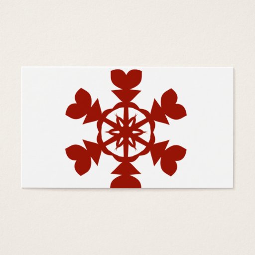 Customizable Red and White Snowflakes Holiday Business Card