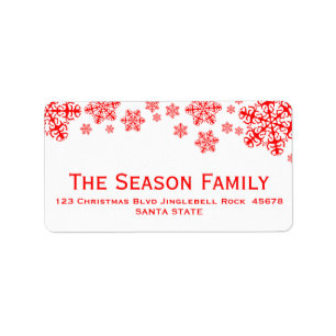 Red Snowflakes address label