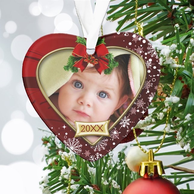 Red/Snowflakes Baby's 1st Christmas Ornament (Creator Uploaded)