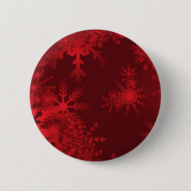 Red Snowflakes Button (Front)