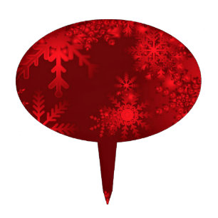 Red Snowflakes Cake Topper