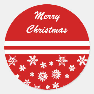 Red Snowflakes Christmas Sticker