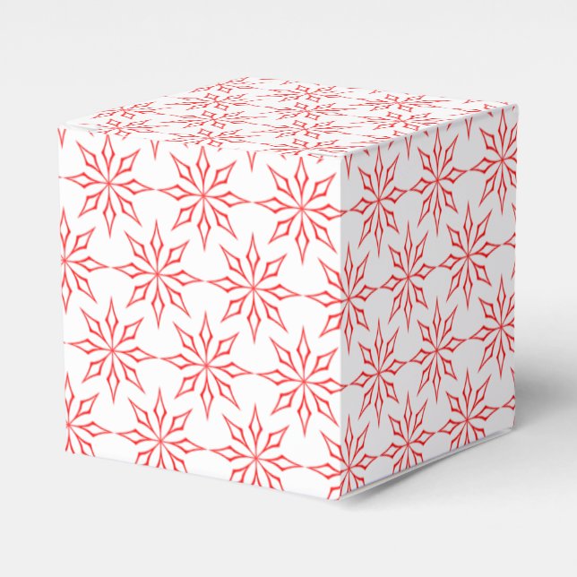 Red snowflakes favor boxes (Front Side)