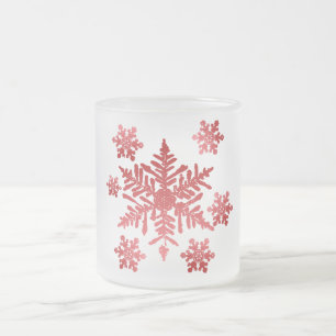 Red Snowflakes Frosted Christmas Cup
