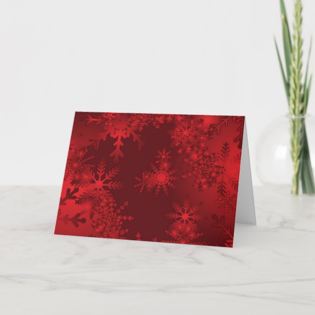 Red Snowflakes Holiday Card (Front)
