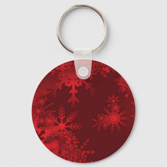 Red Snowflakes Keychain (Front)