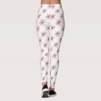 Red Snowflakes Leggings