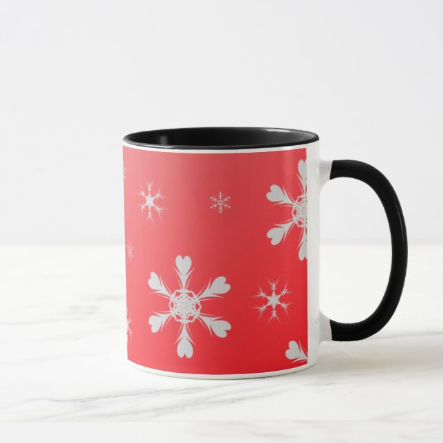 Red Snowflakes Mug (Right)