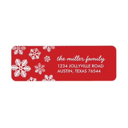 Red Snowflakes Personalized Address Labels