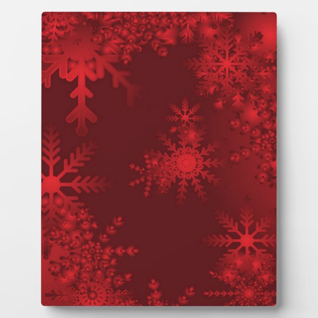 Red Snowflakes Plaque (Front)