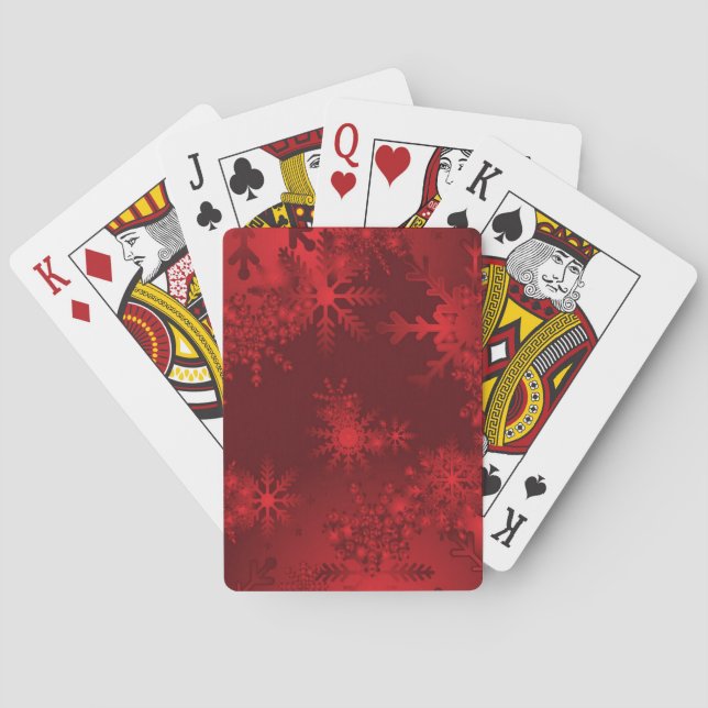Red Snowflakes Poker Cards (Back)