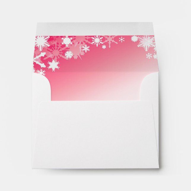 Red Snowflakes RSVP Envelope (Back (Bottom))