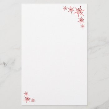 Red Snowflakes Stationery by lamessegee at Zazzle