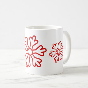 Red Snowflakes White Coffee Mug