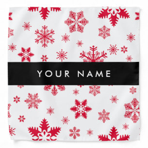 Red Snowflakes, Your name, Personalize Bandana