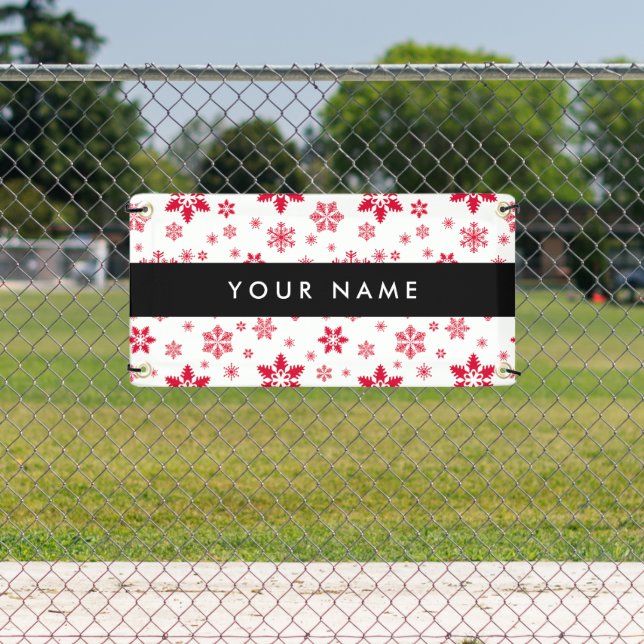 Red Snowflakes, Your name, Personalize Banner (Insitu)
