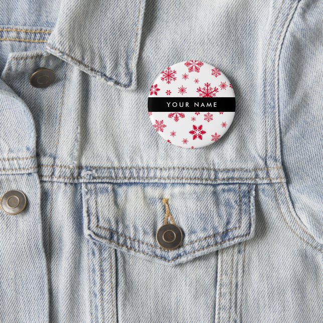 Red Snowflakes, Your name, Personalize Button (In Situ)
