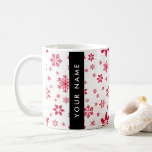 Red Snowflakes, Your name, Personalize Coffee Mug
