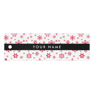 Red Snowflakes, Your name, Personalize Ruler