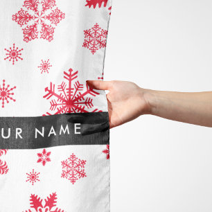 Red Snowflakes, Your name, Personalize Scarf