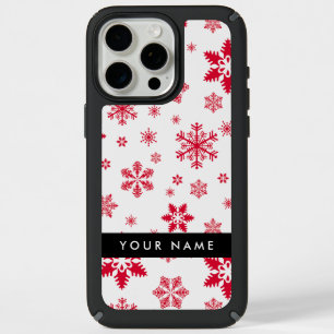 Red Snowflakes, Your name, Personalize iPhone 15 Pro Max Case