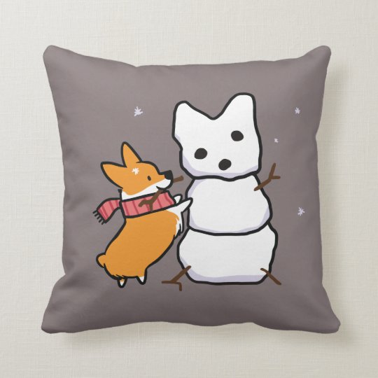 corgi christmas pillow