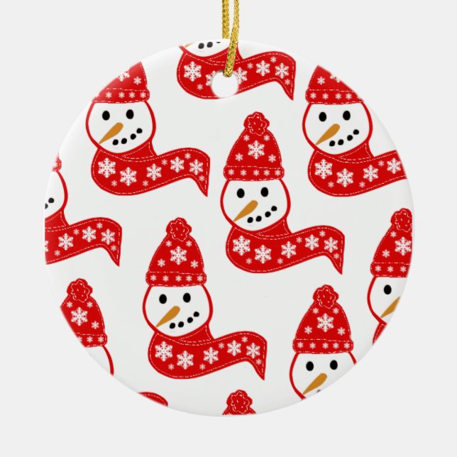 Red Snowman Ornament (Front)