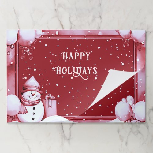 Red Snowman Snowy Christmas Holiday Tearaway Paper Pad