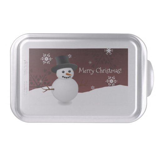 Red Snowman Winter Scenery Christmas Cake Pan