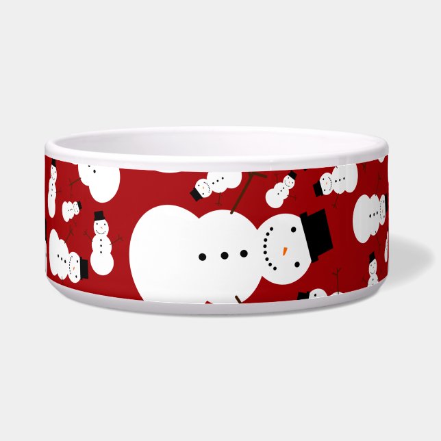 Red snowmen bowl (Front)