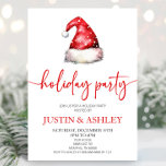 Red Snowy Santa Hat Christmas Holiday Party Invitation<br><div class="desc">This is a Red Snowy Santa Hat Christmas Holiday Party Invitation!</div>