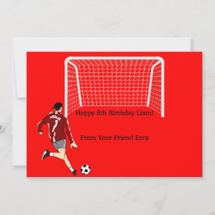 RED SOCCER BIRTHDAY INVITATION FOR BOYS