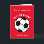 Red Soccer Sport 9th Birthday Card<br><div class="desc">A personalized red soccer 9th birthday card for son, grandson, nephew, etc. You can easily personalize the front of this soccer birthday card with his name and age if it's a different age. The inside reads a birthday message, which you can easily edit as well. You can personalize the back...</div>