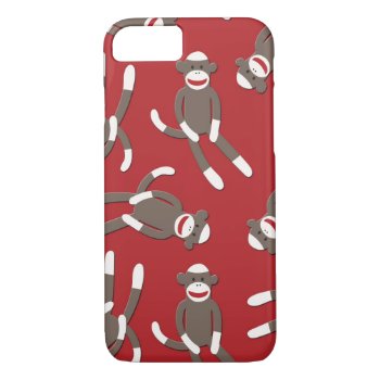Red Sock Monkey Iphone 8/7 Case by CuteLittleTreasures at Zazzle