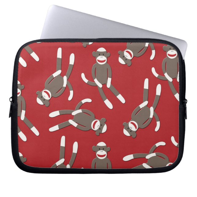 Red Sock Monkey Electronics Bag (Front)