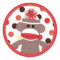 Red Sock Monkey Favor Sticker Seals - Baby Shower